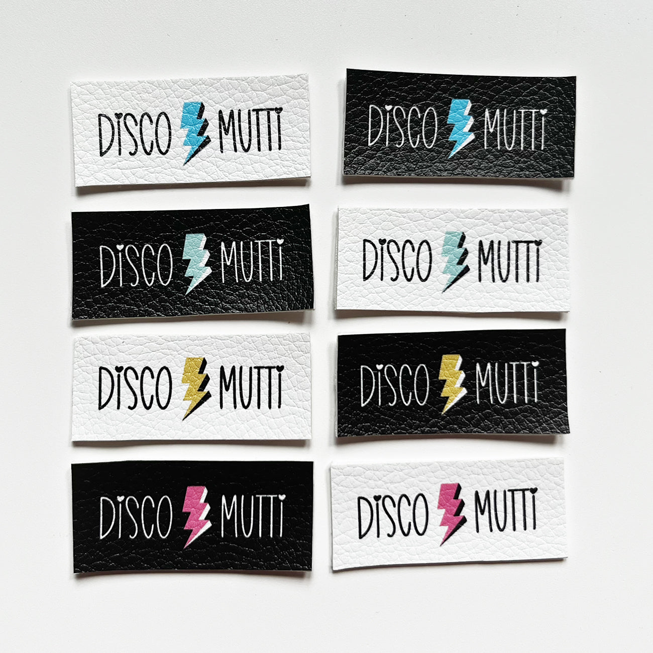 Aufnäher / Badges / Patches "Discomutti Black & White" (8er Set)