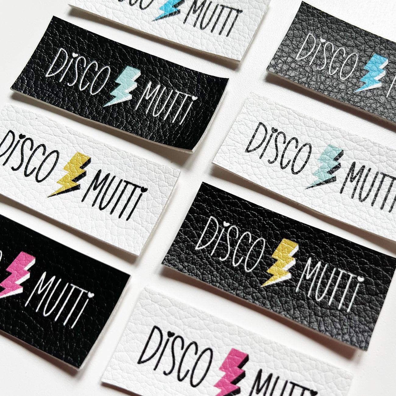 Aufnäher / Badges / Patches "Discomutti Black & White" (8er Set)