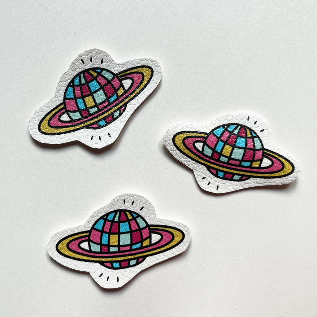 Aufnäher / Badges / Patches Discokugel Saturn (3er Set)