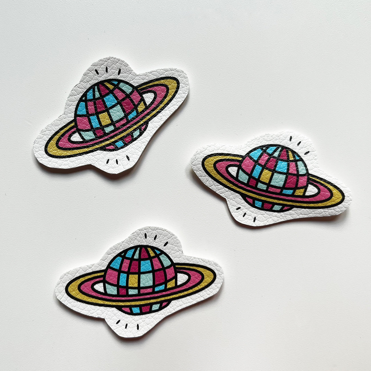 Aufnäher / Badges / Patches Discokugel Saturn (3er Set)