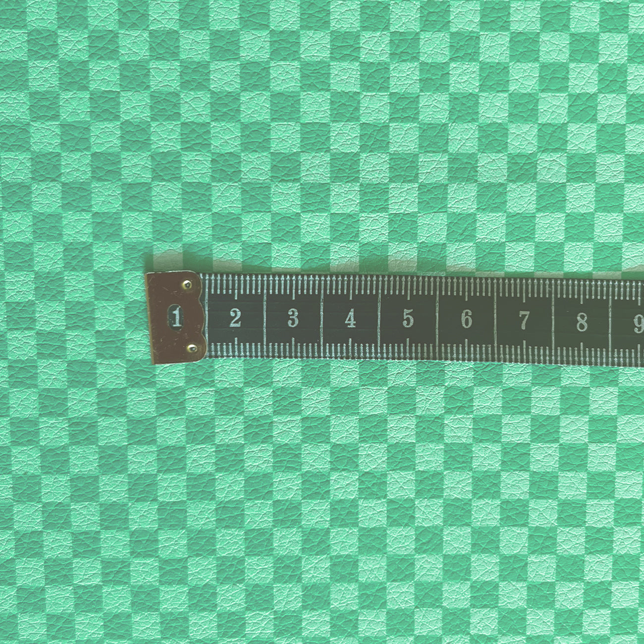 Kunstleder „Checked Mint“ – veganes PU Kunstleder 45cm x 135 cm