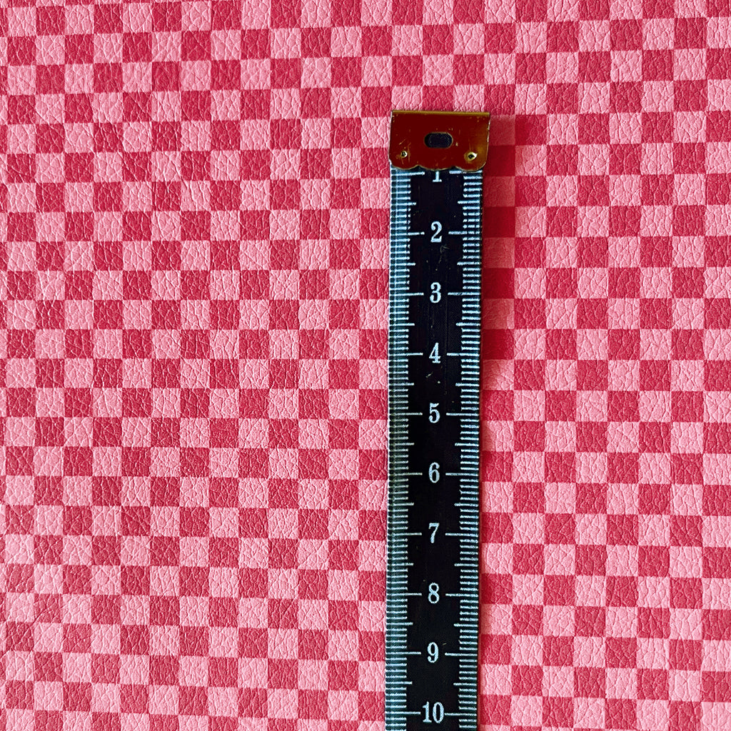 Kunstleder „Checked Pink“ – veganes PU Kunstleder 45cm x 135 cm
