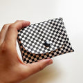 Pixie Wallet "Checked Black White" - Geldbörse aus veganem Kunstleder