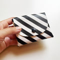 Pixie Wallet "Stripes Black White" - Geldbörse aus veganem Kunstleder