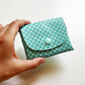 Pixie Wallet "Checked Mint" - Geldbörse aus veganem Kunstleder