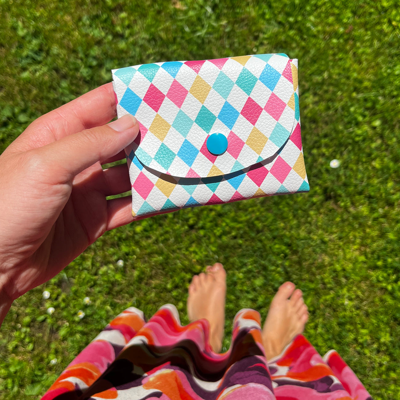 Pixie Wallet "Harlekin Colors" - Geldbörse aus veganem Kunstleder