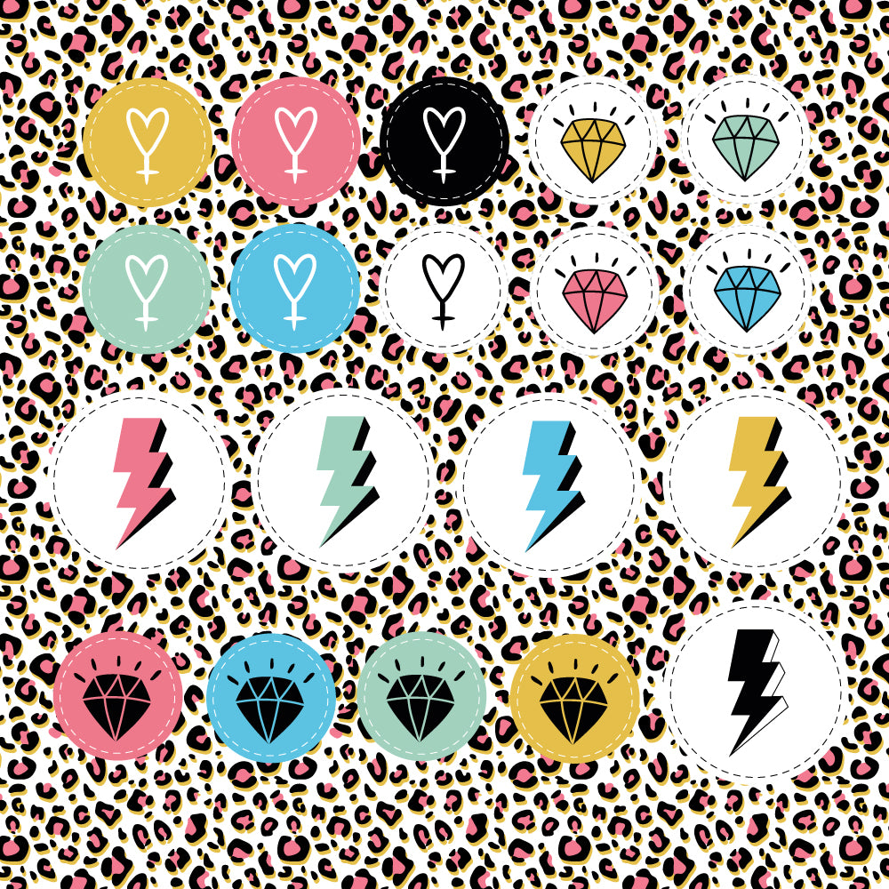 Aufnäher / Badges / Patches "Girl Power Symbols" (19er Set)
