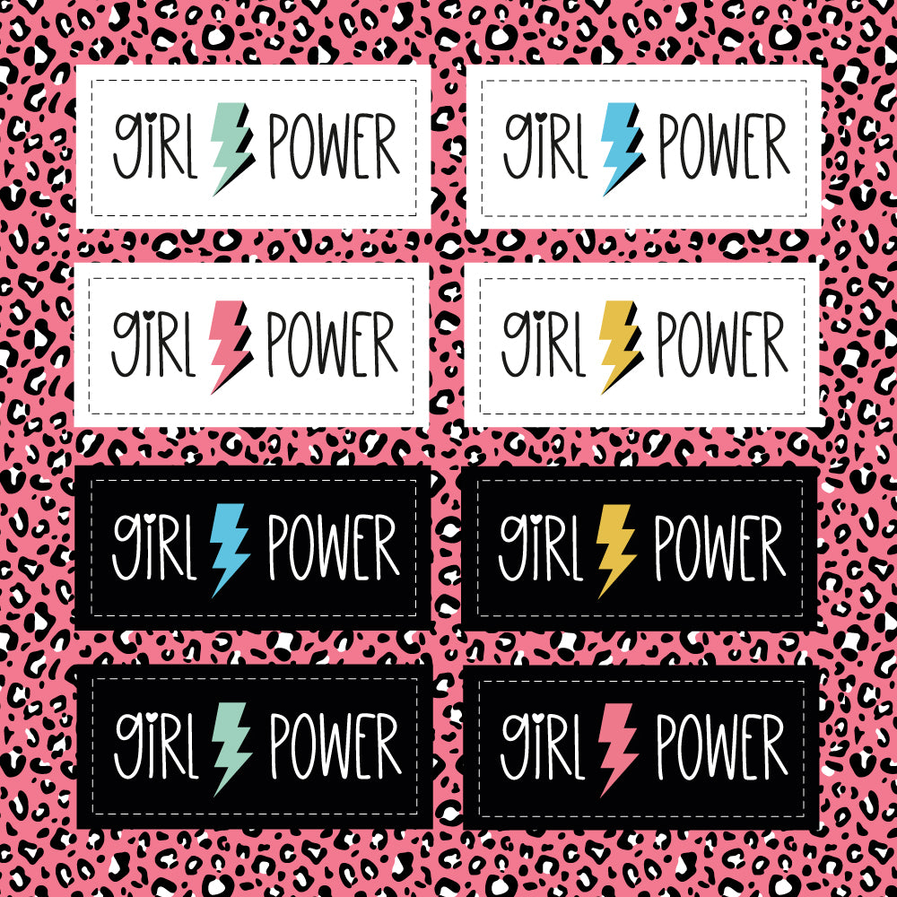 Aufnäher / Badges / Patches "Girl Power Black & White" (8er Set)