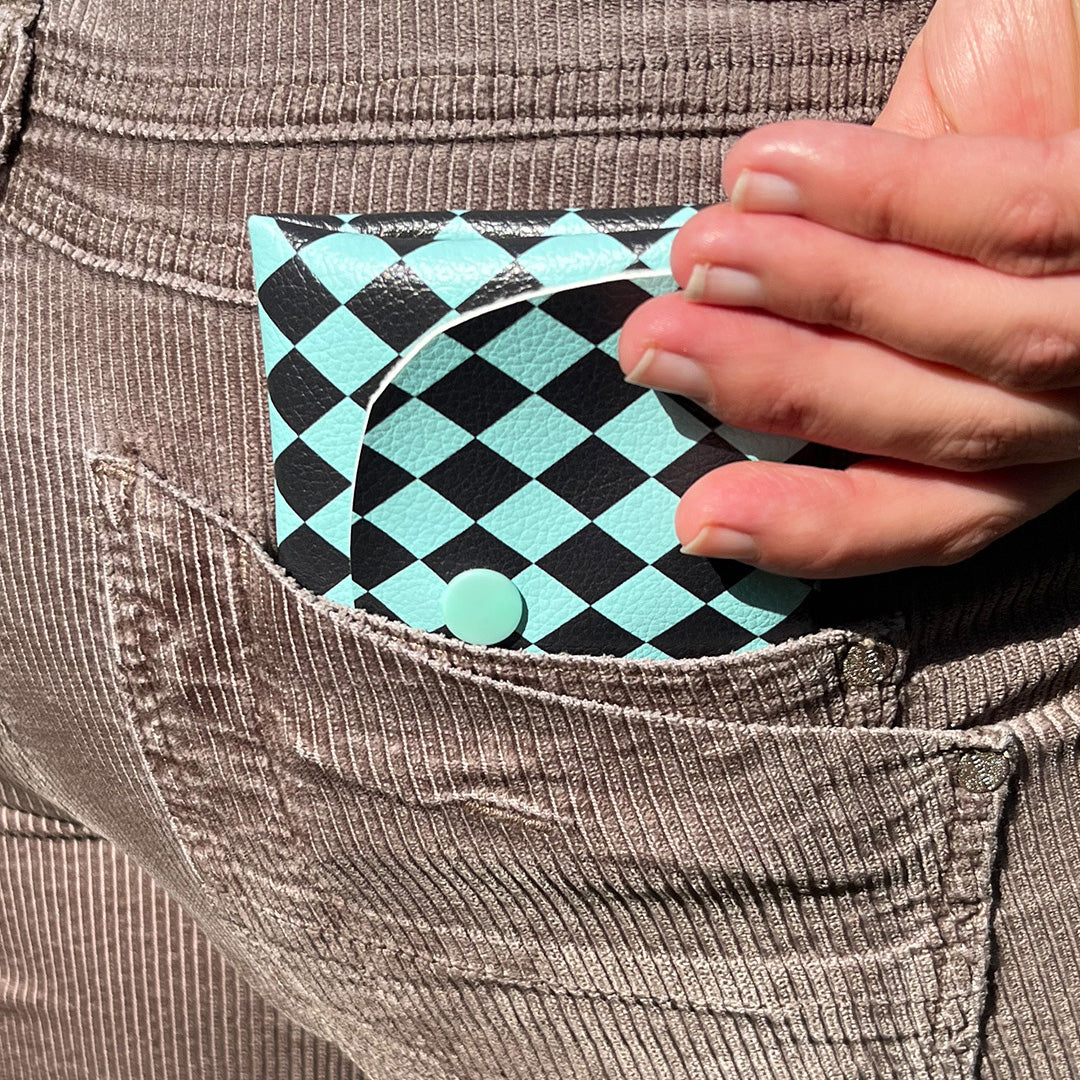 Pixie Wallet "Harlekin Mint" - Geldbörse aus veganem Kunstleder