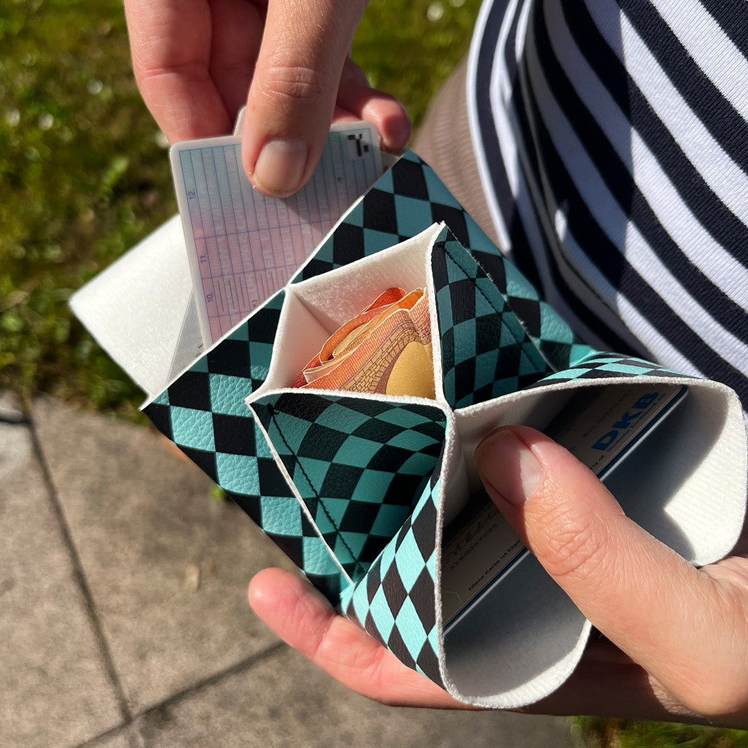 Pixie Wallet "Harlekin Mint" - Geldbörse aus veganem Kunstleder