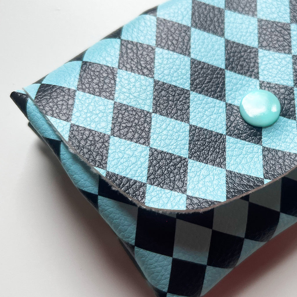 Pixie Wallet "Harlekin Blue" - Geldbörse aus veganem Kunstleder