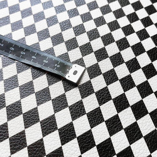 Kunstleder „Happy Harlekin Black & White“ – veganes PU Kunstleder