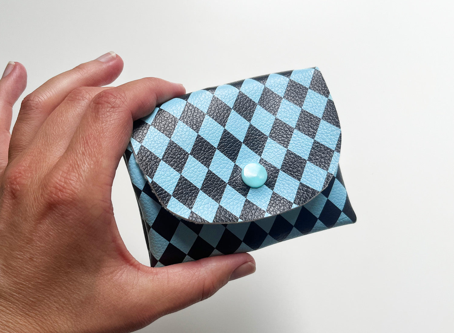 Pixie Wallet "Harlekin Blue" - Geldbörse aus veganem Kunstleder