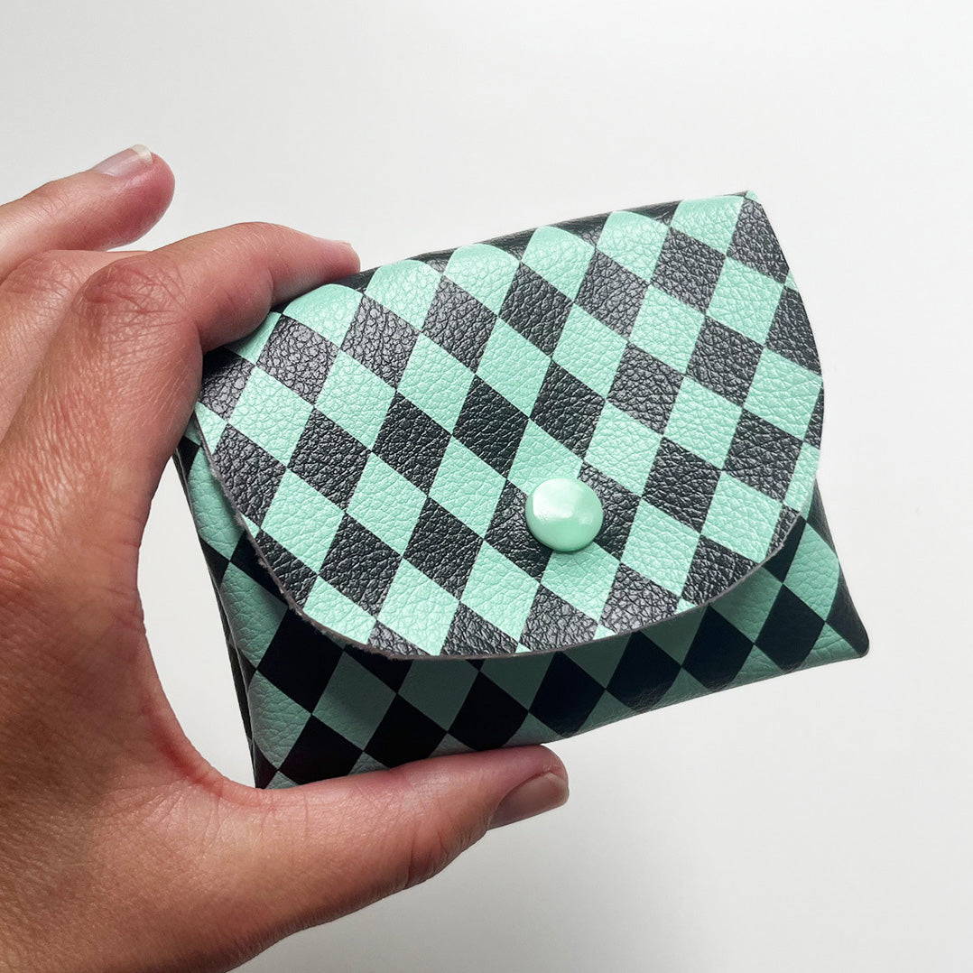 Kunstleder „Happy Harlekin Mint“ – veganes PU Kunstleder
