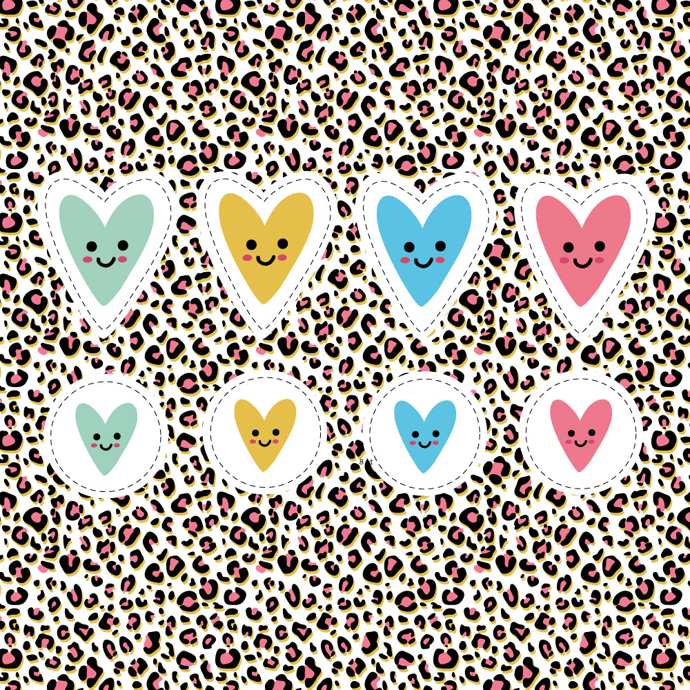 Aufnäher / Badges / Patches "Hearts" (8er Set)