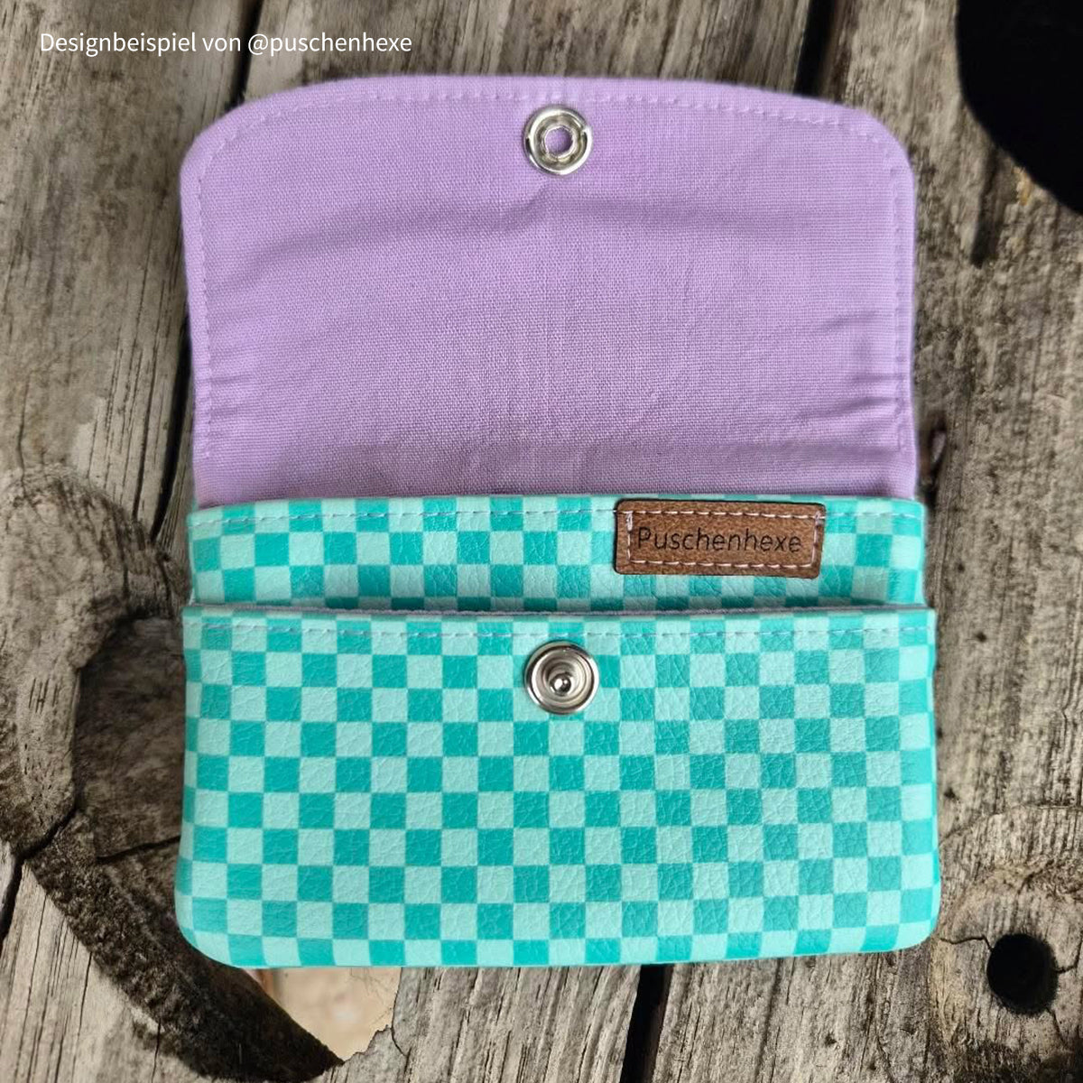 Kunstleder „Checked Mint“ – veganes PU Kunstleder 45cm x 135 cm