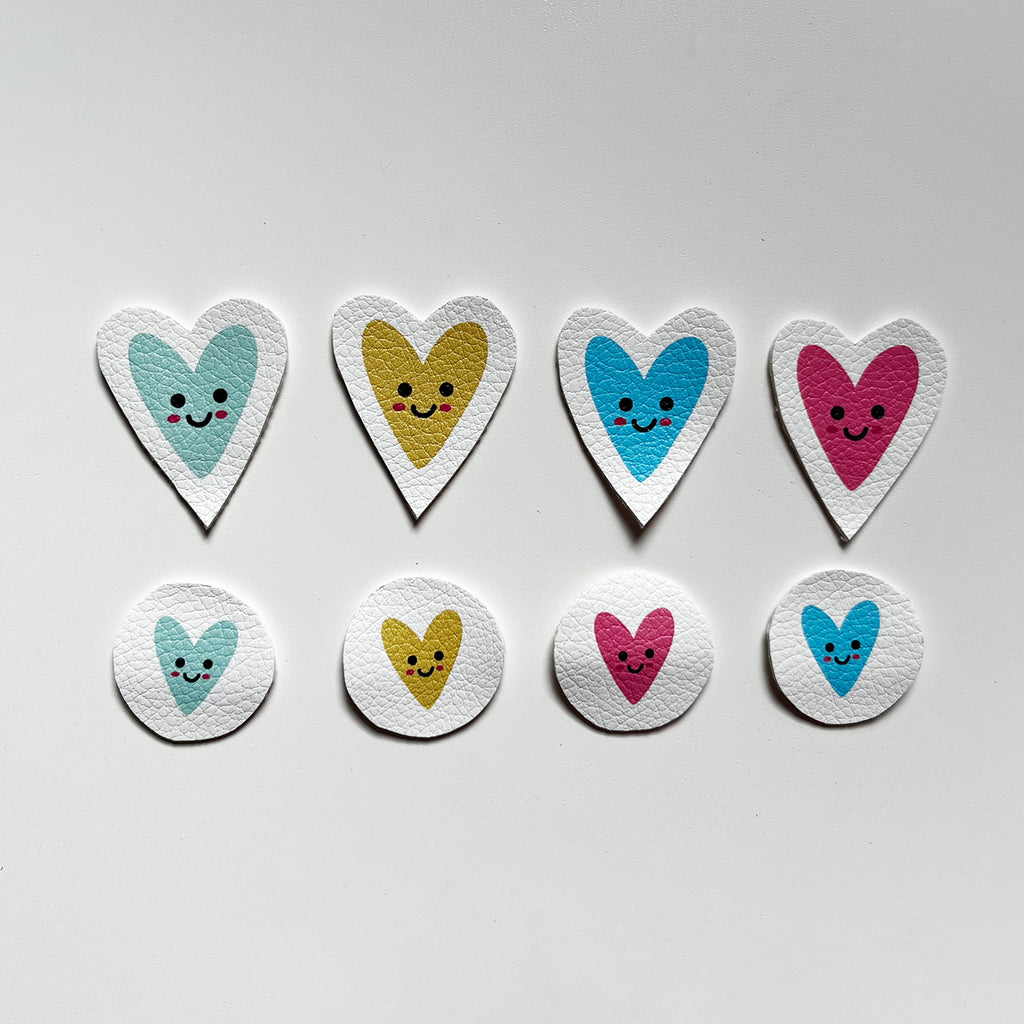 Aufnäher / Badges / Patches "Hearts" (8er Set)