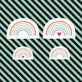 Aufnäher / Badges / Patches "Rainbow" (4er Set)