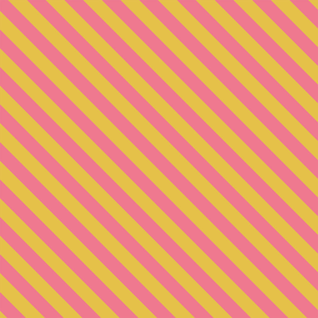 Kunstleder „Stripes Pink & Yellow“ – veganes PU Kunstleder 45cm x 135 cm