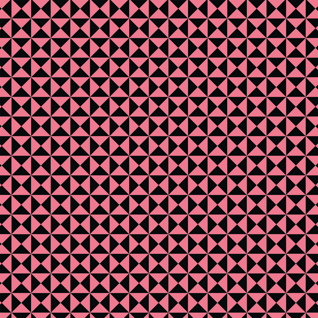 Kunstleder „Triangle Black & Pink“ – veganes PU Kunstleder 45cm x 135 cm