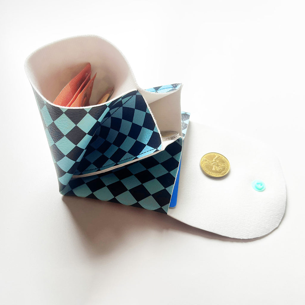 Pixie Wallet "Harlekin Blue" - Geldbörse aus veganem Kunstleder