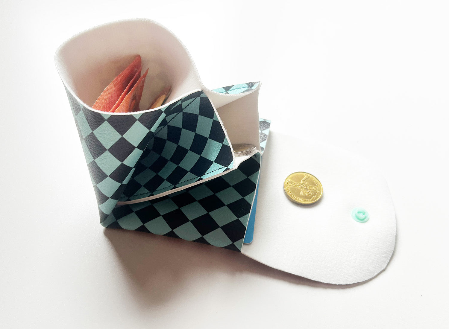 Pixie Wallet "Harlekin Mint" - Geldbörse aus veganem Kunstleder