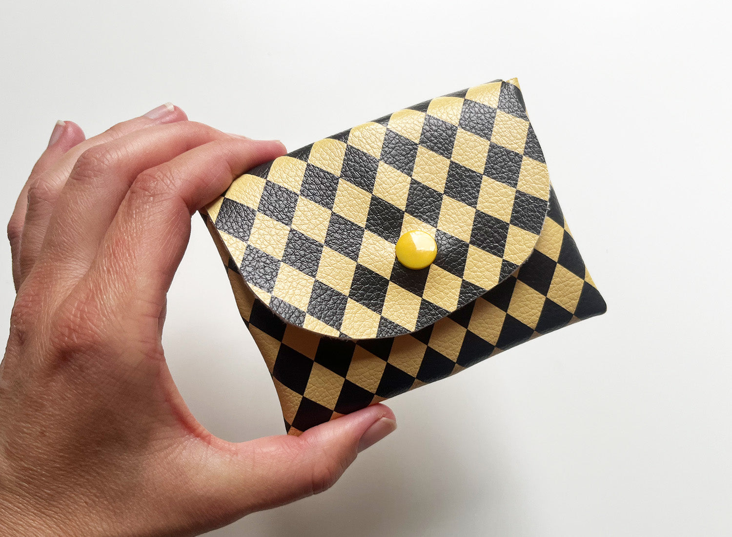 Pixie Wallet "Harlekin Yellow" - Geldbörse aus veganem Kunstleder