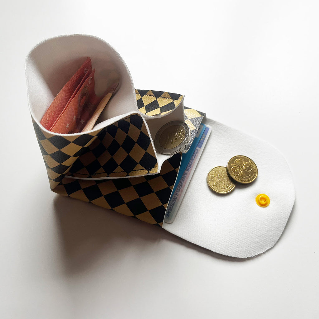 Pixie Wallet "Harlekin Yellow" - Geldbörse aus veganem Kunstleder