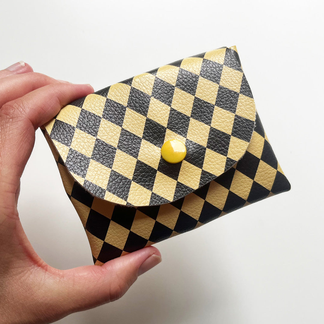 Pixie Wallet "Harlekin Yellow" - Geldbörse aus veganem Kunstleder