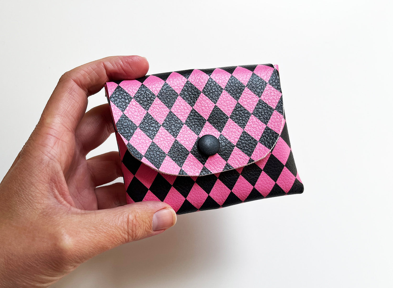 Pixie Wallet "Harlekin Pink" - Geldbörse aus veganem Kunstleder